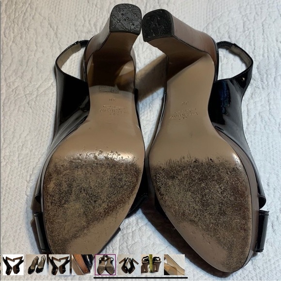 Valentino Garavani Patent Slingback Bow Platform w/Block heel. Size 38.5/ 8 - Picture 7 of 10